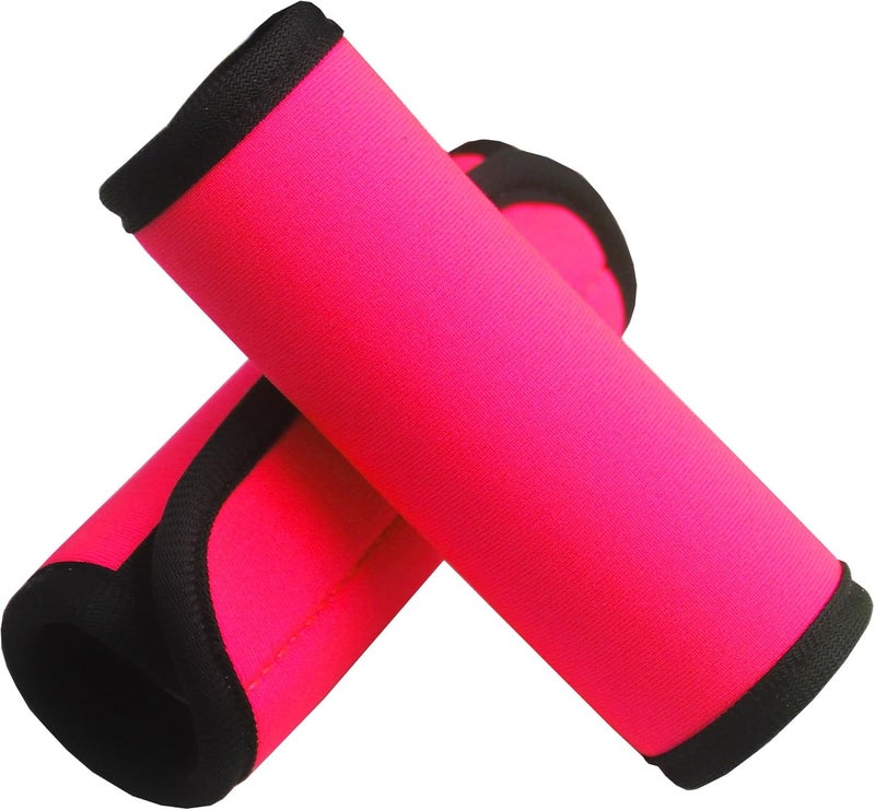 Gowraps Luggage Handle Wrap 2 Pack Luggage Handle Wraps for Suitcase Bright Neoprene Luggage Handle Covers/Extender/Identifiers-Travel Accessories Must Haves (Pink-2 Pack) - Image 1